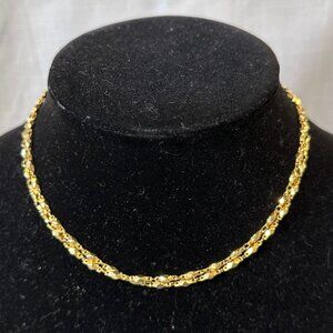 Vintage Napier 90s Gold Tone Long Fancy Chain Necklace